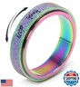 MHWTTY Anxiety Ring Fidget Toys Adults Titanium Stainless Steel Fidget Spinner Ring for Women Men Rainbow Size 6