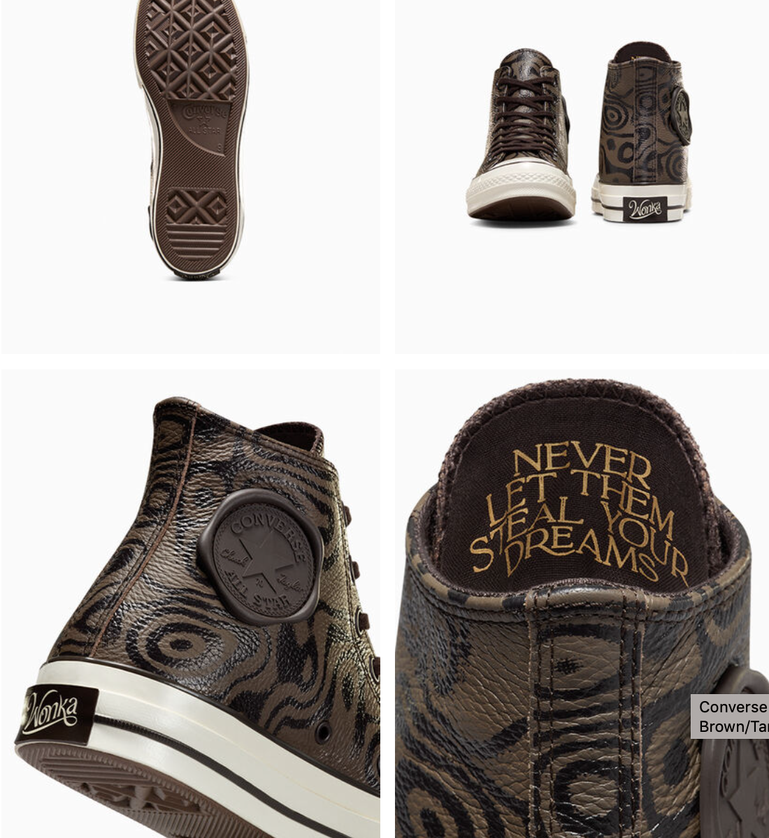 Pre-owned Converse Women's  X Wonka Chuck 70 Chocolate Swirl Oompa Shoes A08151c In Multicolor