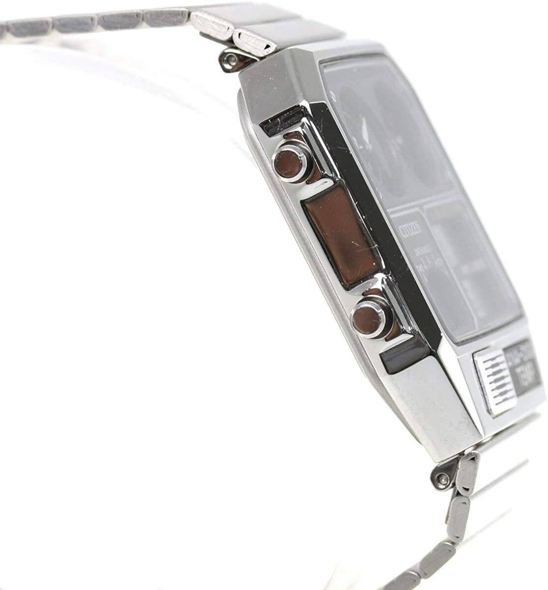 Pre-owned Citizen Ana-digi Temp Jg2101-78e Silver Analog Digital Men Watch From Japan