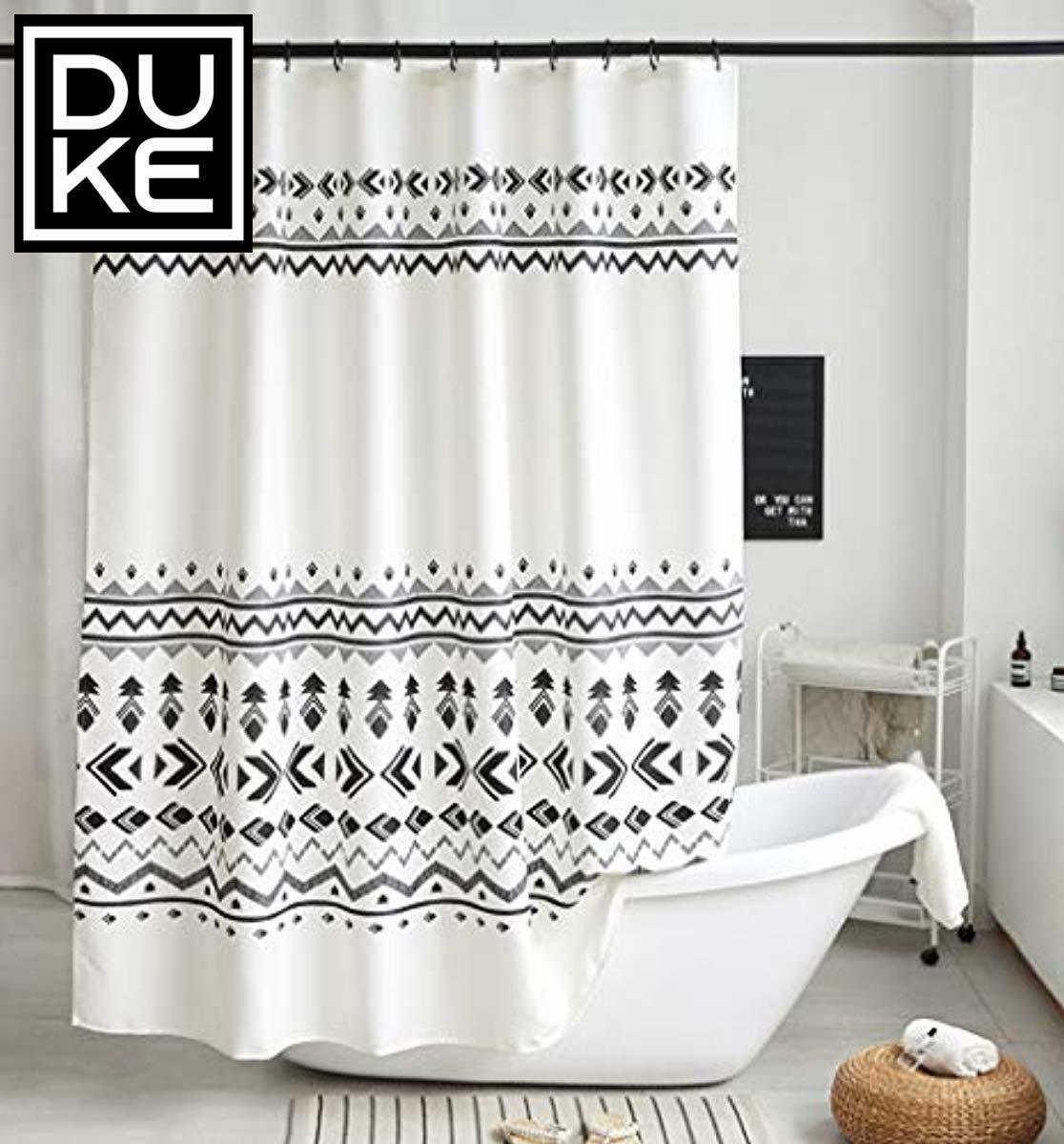 Black And White Vertical Stripes Waterproof Bathroom Shower