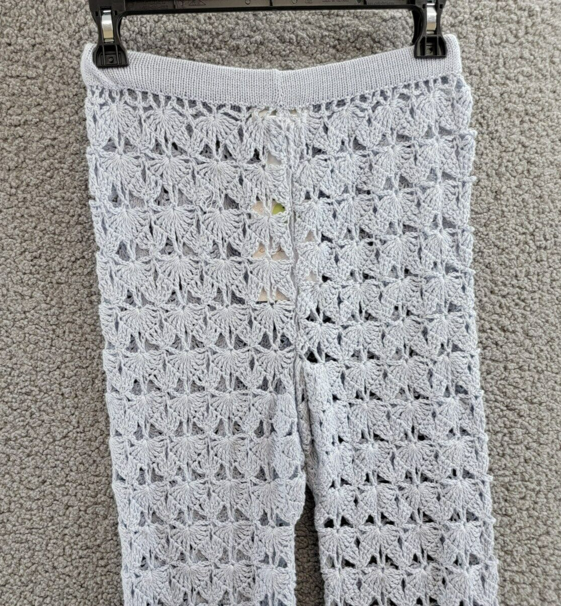 Capittana Crochet Pants Beachwear Cover-up Women's XS/S Light Blue Pull-On + - Picture 9 of 14