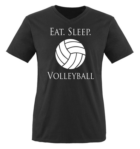 Comedy Shirts - EAT. SLEEP. VOLLEYBALL - Herren V-Neck T-Shirt - Gr. S-XXL Versc