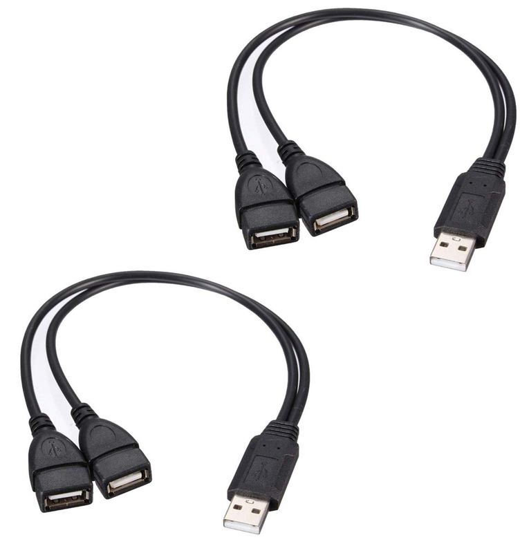 Adaptermvp USB Splitter,Usb Charger Cable,Usb a 2.0 Male to Dual USB Female Jack