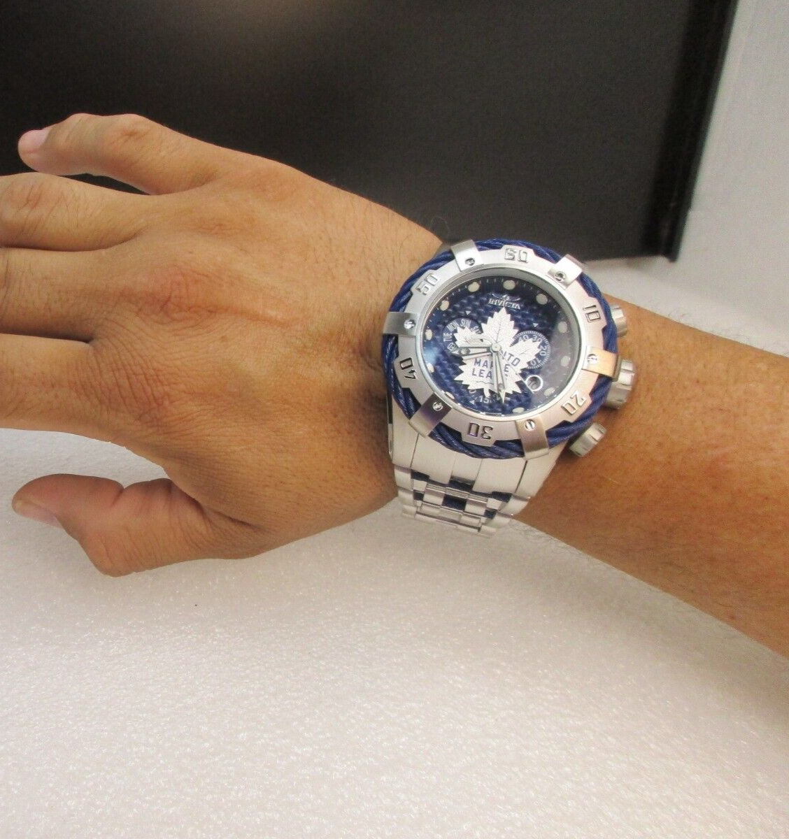 Pre-owned Invicta 2 Big Watches 60mm Nhl Toronto Maple Leafs 42195 And 53mm Bolt 42017