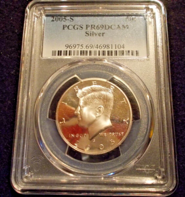 2005-S Silver Kennedy Half Dollar. PCGS-69 DCAM