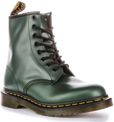 Pre-owned Dr. Martens Dr Martens 1460 Smoth Core Lace Up 8 Eyelet Boot In Green Size Us6 - 13