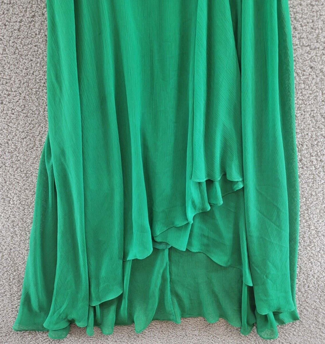 Calvin Klein A-Line Midi Dress Women's 4 Green V-Neckline Button Zip Closure~ - Picture 3 of 16