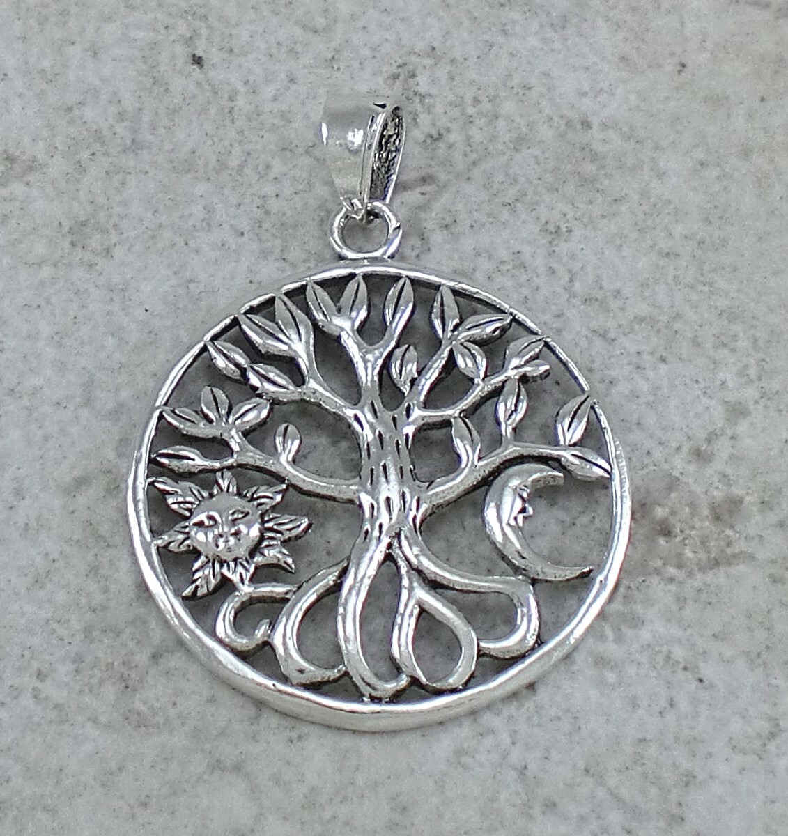 Sol en el árbol de la vida el Colgante Plata 925