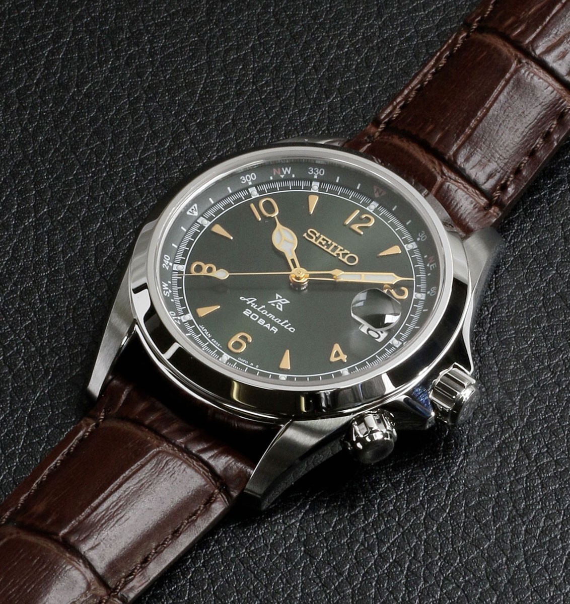 Pre-owned Seiko Prospex Alpinist Sbdc091 Green Mechanical Automatic Men's Watch In Box