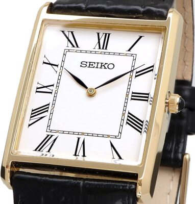 Pre-owned Seiko []  Watch Men&39;s Square Design Quartz Swr052 White Dial X Black Lea