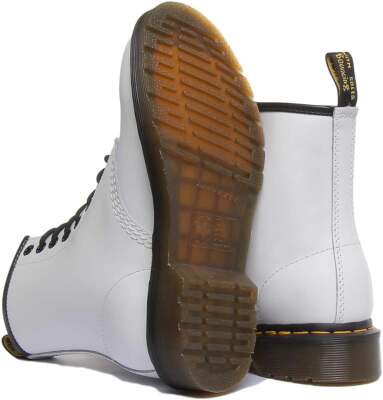 Pre-owned Dr. Martens' Dr Martens 1460 Smooth Womens Lace Up Leather Ankle Boot In White Size Us 5 - 11