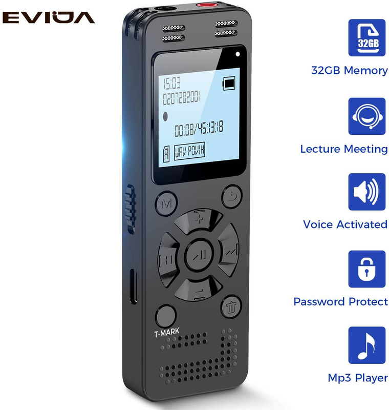Grabadora Espia De Voz Digital 32 GB 2324 Horas De Grabacion Grabador De Audio
