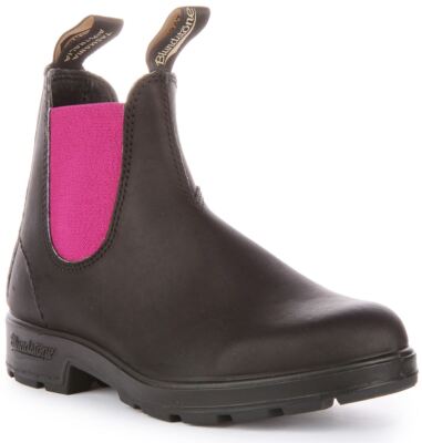 Pre-owned Blundstone 2208 Slip On Coloured Elastic Chelsea Black Fushia Womens Us 5 - 10