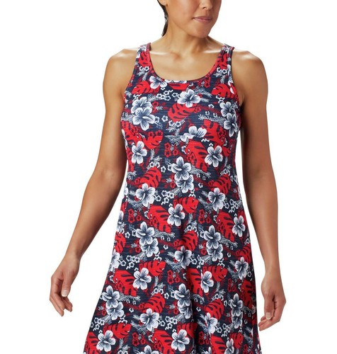 

Columbia — женское платье Freezer III, темно-синий принт Collegiate Vacay Vibes, размер X-Small, Collegiate navy vacay vibes print