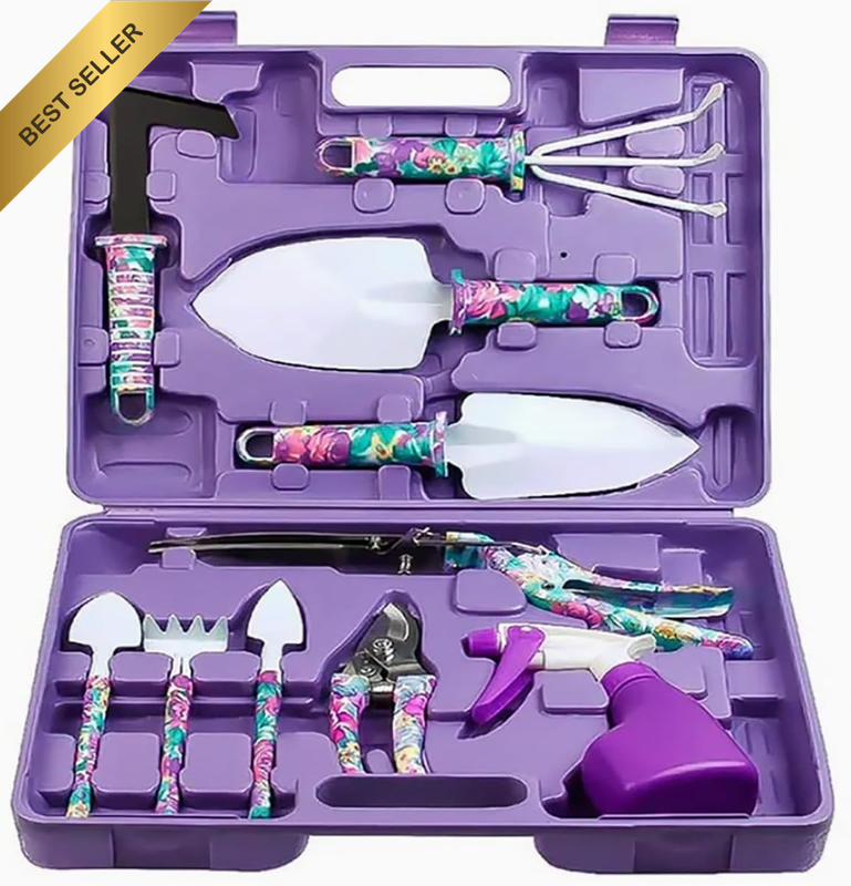 Garden Tools 10 Piece Multipurpose Garden Tool Set with Storage Box Versatile In