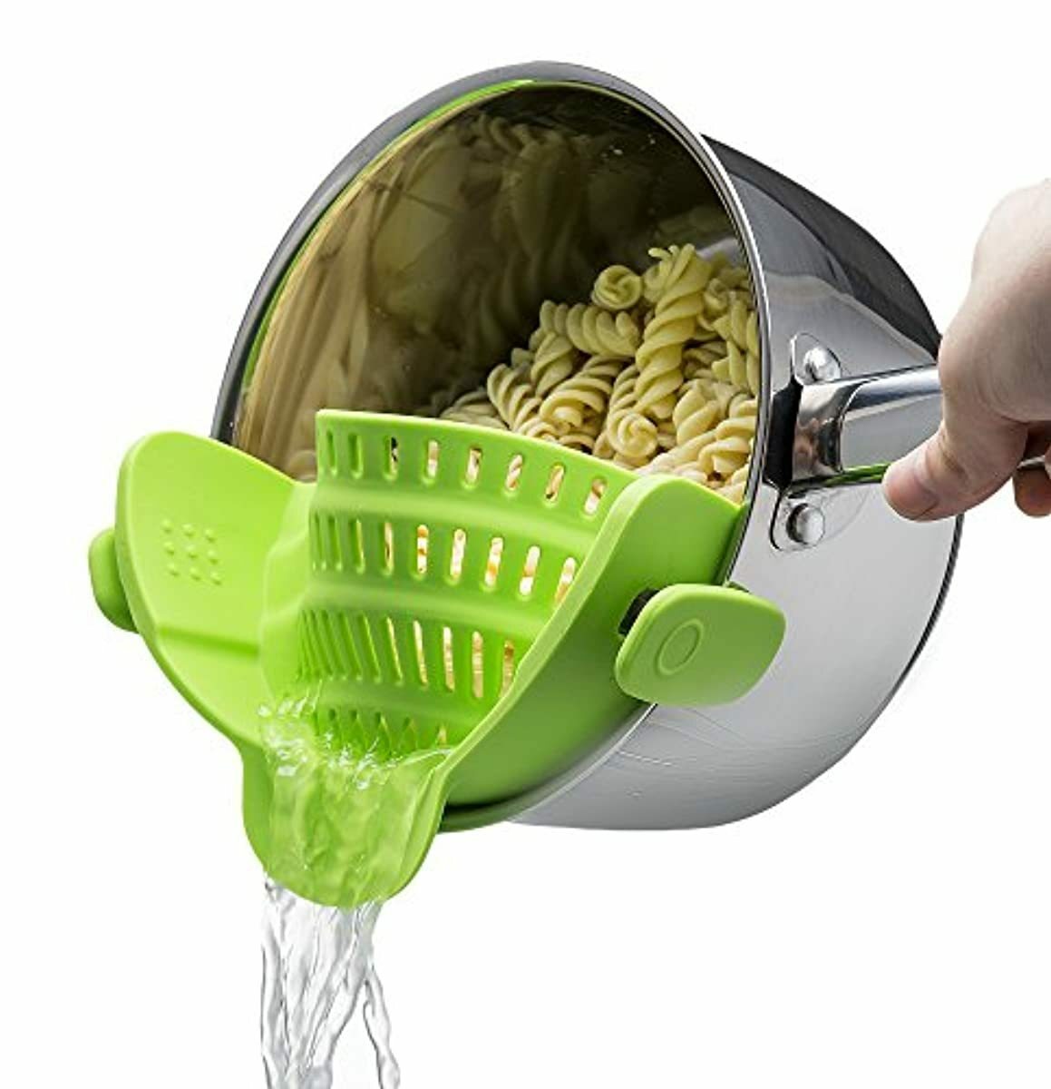 Kitchen Gizmo Snap N Strain Strainer, Clip On Silicone Colander, Fits