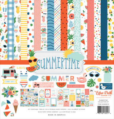 Echo Park SUMMERTIME 12x12 Collection Kit Scrapbook Summer Beach SUM209016 fs
