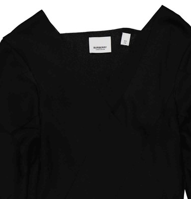 Pre-owned Burberry Ladies Black Anatori Long-sleeve Panelled Knit Gown