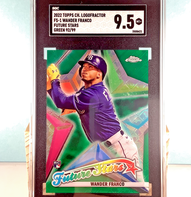 WANDER FRANCO ROOKIE #/99 2022 TOPPS CHROME GREEN LOGOFRACTOR RC SGC 9.5  LOW POP
