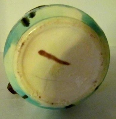 Turquoise and Brown Morning Glory Majolica Pitcher