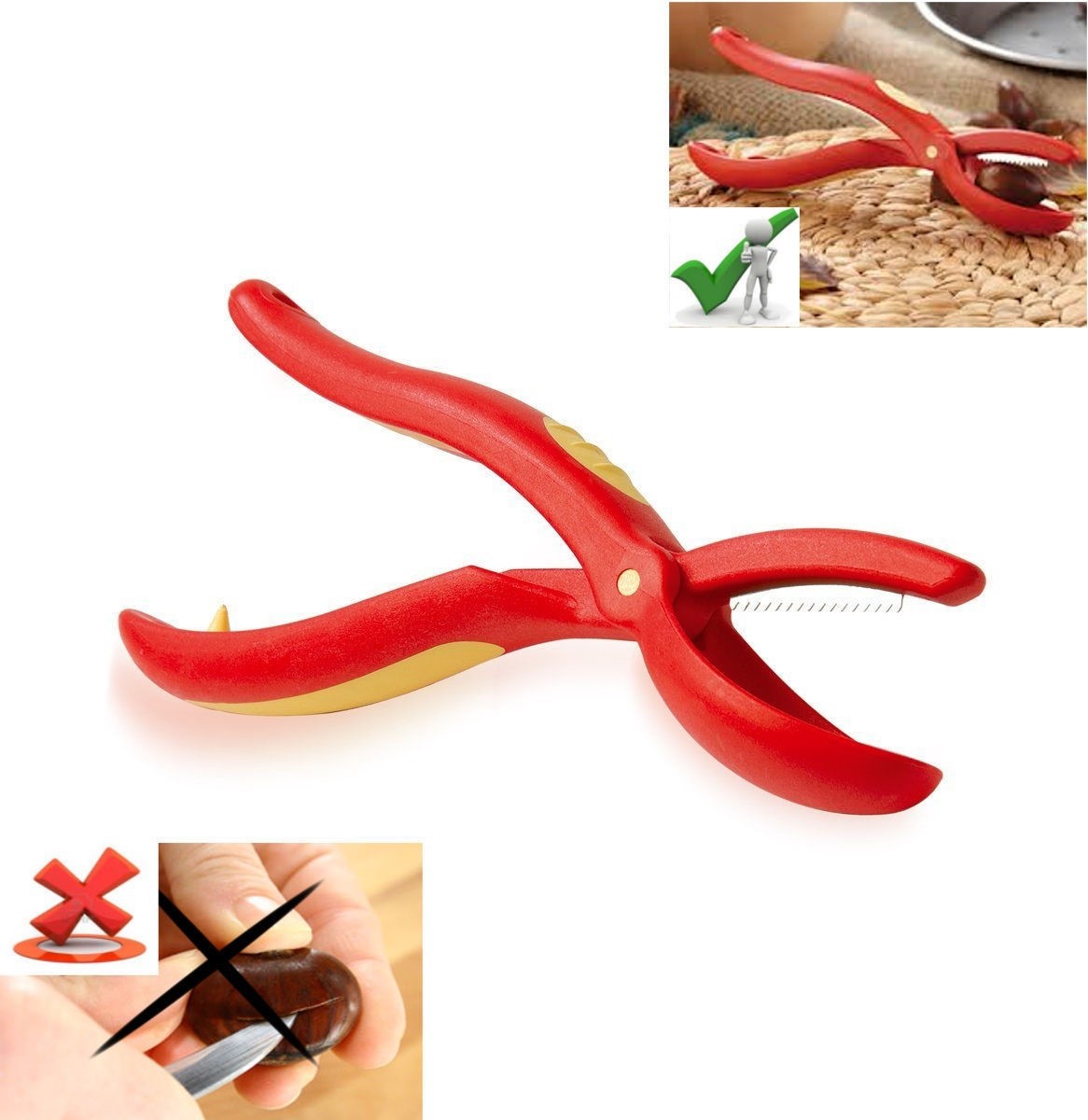 Tagliacastagne Lama Acciaio Taglia Castagne Castagna Marroni Caldarroste dfh