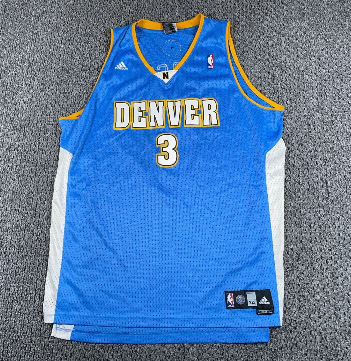 ナゲッツ　アイバーソン　NBA バスケユニフォーム　adidas NUGGETS adidas Allen Iverson Denver Nuggets Jersey Adult 2XL Blue