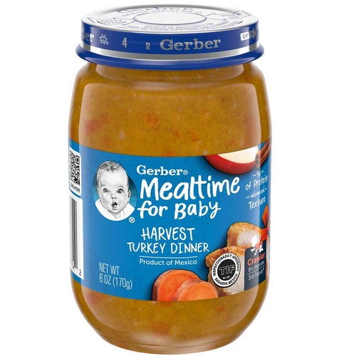 Gerber 3rd Foods Mealtime For Baby Harvest Turkey Dinner – 6 Oz – Pack of 12
