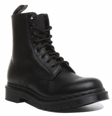 Pre-owned Dr. Martens Dr Martens Pascal Womens 8 Eye Lace Up Leather Boots In Black Size Us 5 - 11