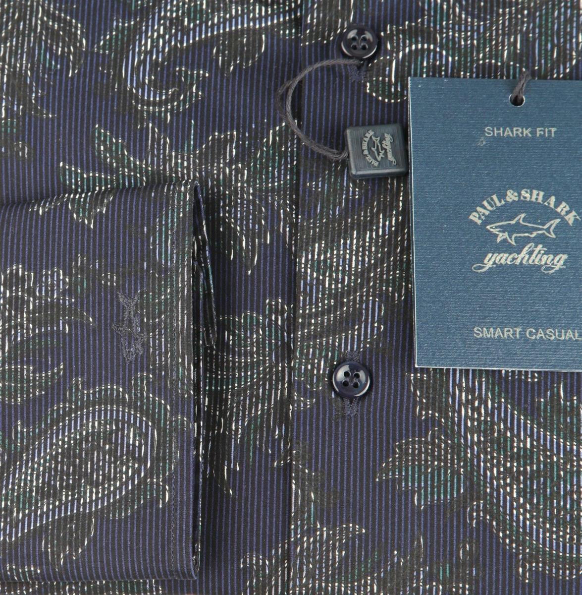 PAUL & SHARK PAUL & SHARK YACHTING MEN'S DRESS SHIRT LONG SLEEVE SIZE 42 16.5" PAISLEY COTTON