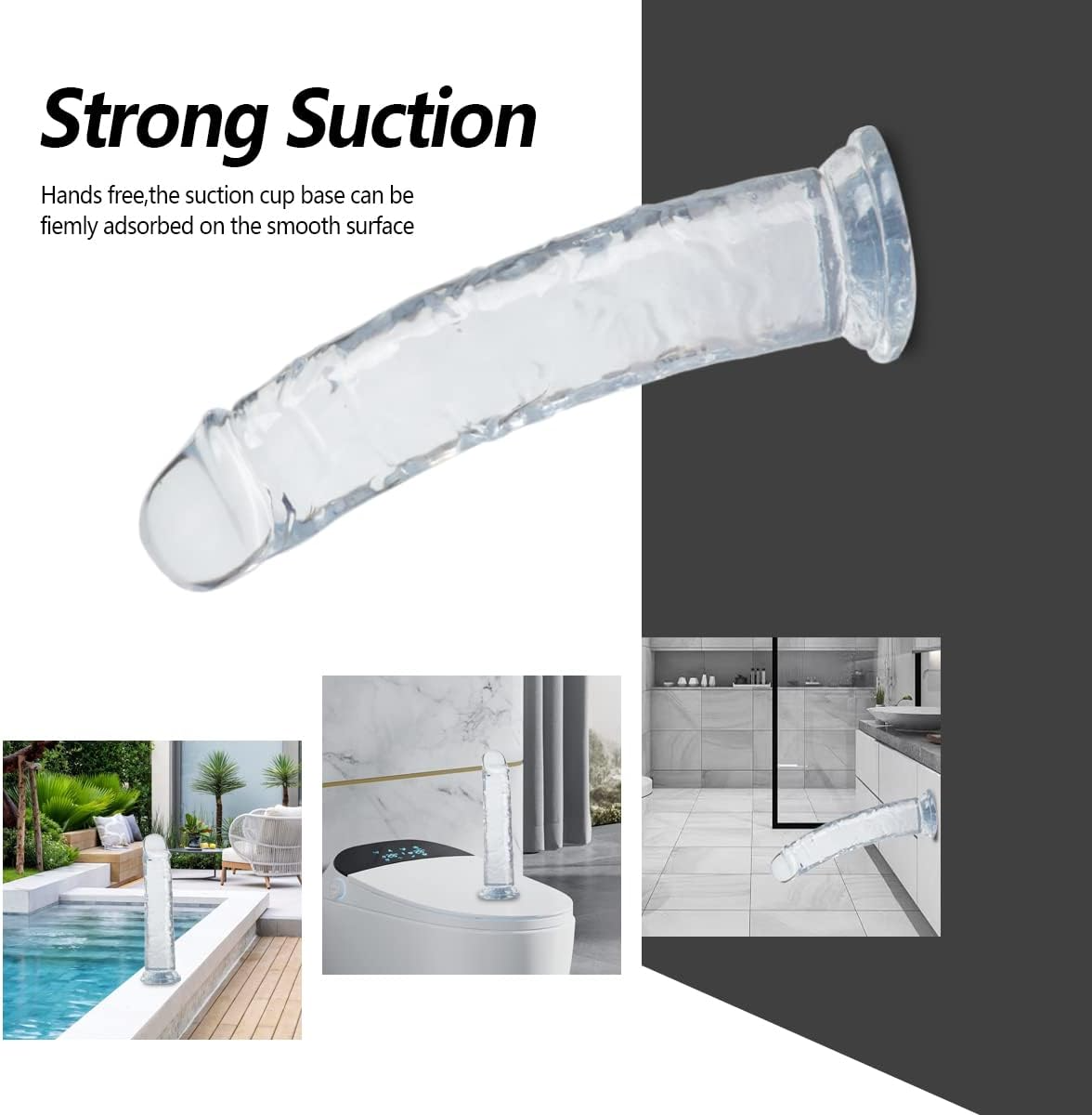 Jelly Dong Dildo Suction Cup G-Spot Waterproof Realistic Cock Veined Dildos Anal