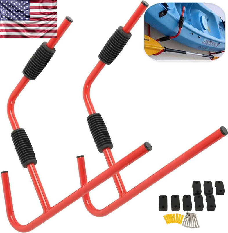 Storage Rack Wall Mounted Garage Kayak Hanger Kayak J Hooks Set Canoe Hook