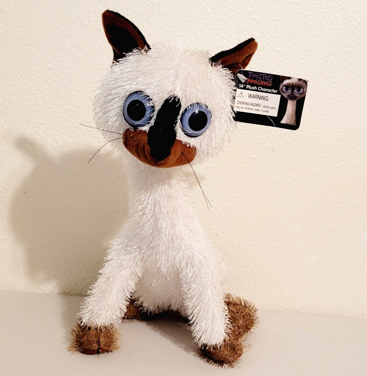 American Greetings TWISTED WHISKERS Siamese Cat Stuffed Animal Plush 14