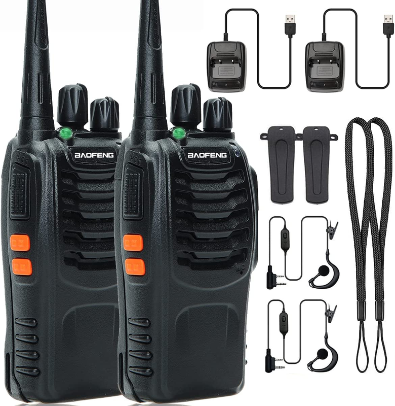 Waterproof Long Range Walkie Talkie With Earpiece Mic Rechargeable 2-Way Radios