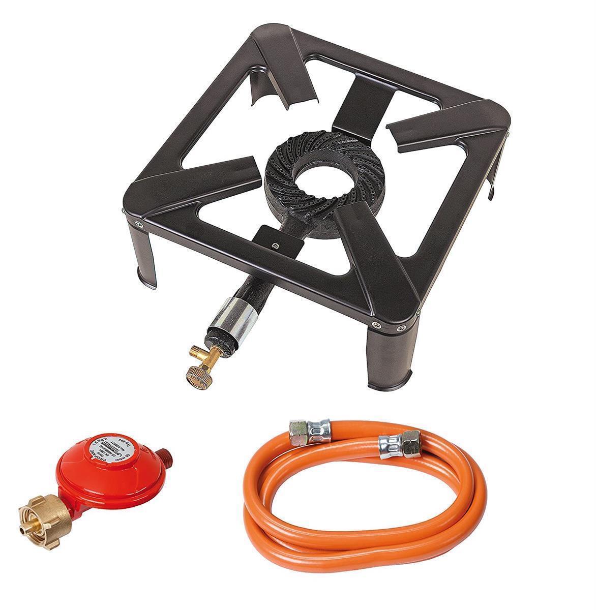 Rothenberger Hockerkocher Gaskocher Schlauch 1,5m Regler 50mbar Gas Butan Propan