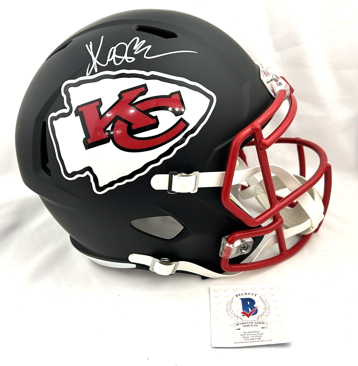 カンザスシティ・チーフスオーセンティック ヘルメット マーカス・アレンサイン入り Marcus Allen Autographed Kansas City Chiefs AMP Full-Size