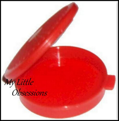 Tupperware NEW Mini Clamshell Pill Keeper Round Pocket Container, Red