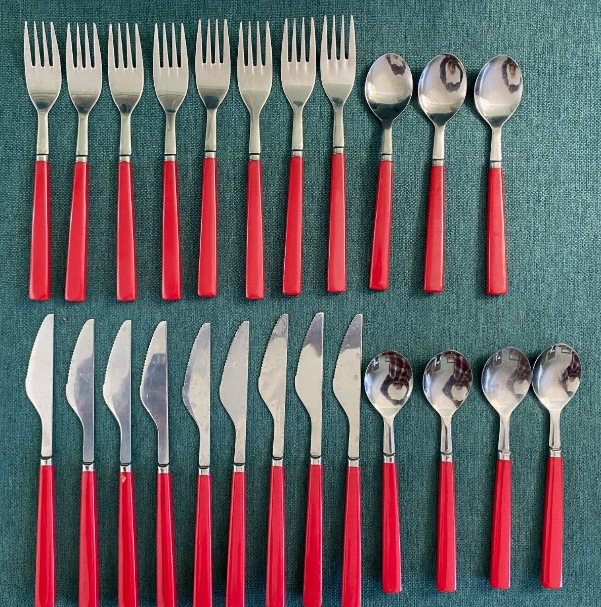 Plastic Handle Silverware Set, Stainless Steel