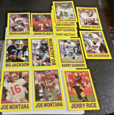 Complete 1990 STAR Football NFL Set, Montana, 2 x BO Jackson, Deion, Jerry Rice