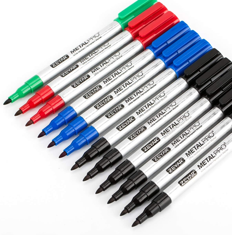 Permanent Markers, Extra Fine Tip(1Mm), Set of 12, 4 Colors, Premium Waterproof