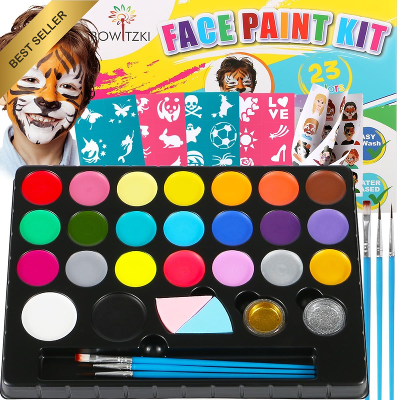 Face Painting Kit for Kids 23 Colors Water Based Face Paint Kit Non Toxic Profes