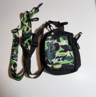 A Bathing Ape BAPE Side Bag Crossbody ABC YELLOW Camo Green