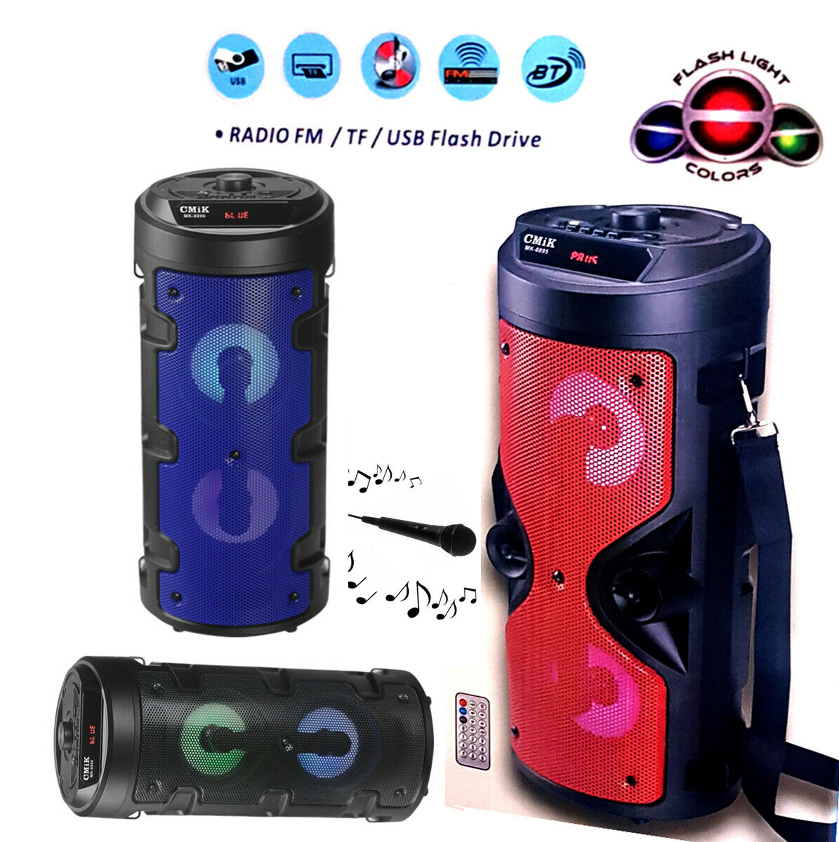 Cassa Bluetooth Ricaricabile Mp3 Usb Radio Sd Microfono Karaoke Mk-8895 cir