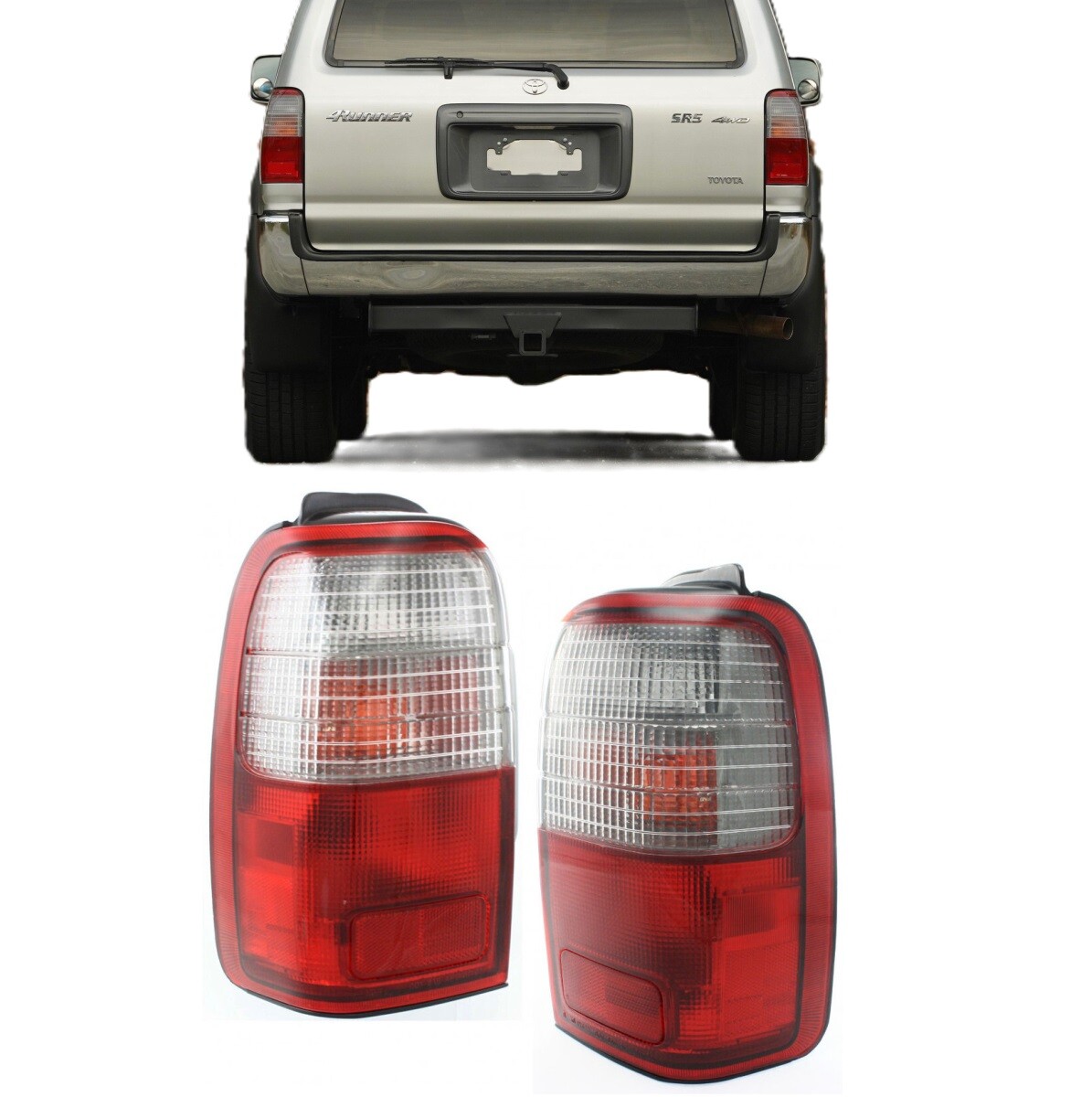 熱販売 1997-2000 Fits Toyota w/Bulbs Pair Light Tail 4Runner パーツ