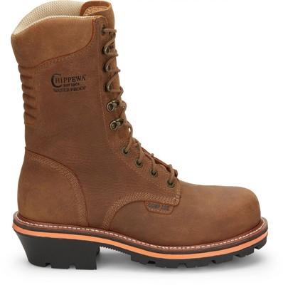 Pre-owned Chippewa Men's 10" Thunderstruck Nano Composite Toe Work Boot Tan - Th1030 In Brown