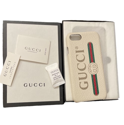 GUUCI iPhone7・8 カード入れ付ケース GUCCI - 【グッチ】GG柄 タイガー iPhone7/8/SEケース ベージュ