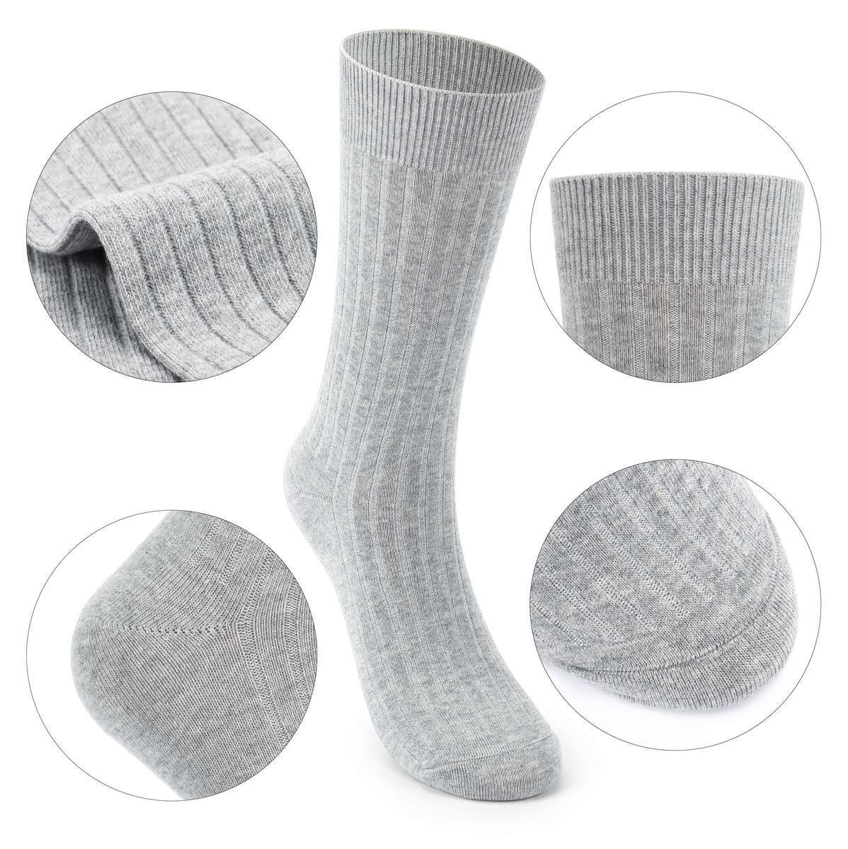 Men Multi Tube Socks Over The Calf Sports Casual Ribbed Cotton Socks Big & Tall
