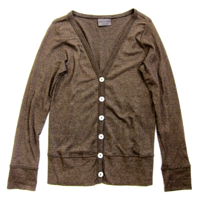 Michael Stars Brown Stretch Button Down Cardigan Sweater Women OS S-L