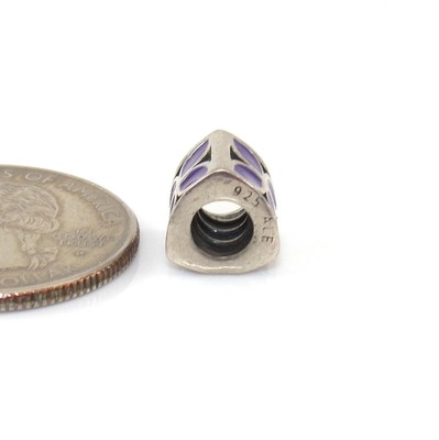 Pandora ALE Sterling Silver Purple Enamel Flower Petal Bead Charm