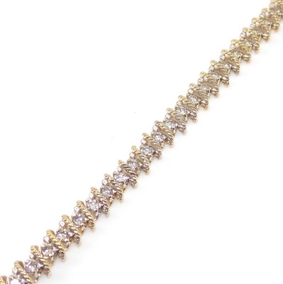 14K Yellow Gold 1 1/2 ct Natural Diamond Tennis Bracelet 7.5