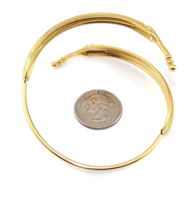 David Andersen 14K Yellow Gold Saga Cuff Bangle Bypass Wrap Bracelet